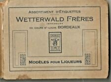 FRANCE old Trademark Album Wine Labels WETTERWALD FRERES Bordeaux 38 Pages 1929 picture
