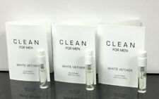 Clean For Men White Vetiver EDT Vial Sample Spray 0.05oz/1.5ml*New*Lot Of 3* picture