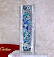 Vintage Cartier Lighter Mosaique Opal Brushed Silver picture