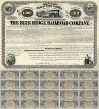 Blue Ridge Railroad Co. $1,000 Bond signed by Henry Clews - Authogragh Railway B picture