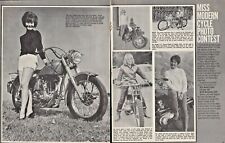1966 Miss Modern Cycle Photo Contest - 2-Page Vintage Motorcycle Article picture
