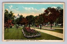 Sandusky OH-Ohio, Looking East through Washington Park, Antique Vintage Postcard picture