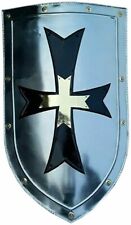 Medieval Shield Black Cross Knight Shield Battle Armor Medieval 28 Inch Shield picture