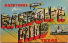 RANDOLPH FIELD, San Antonio Texas Large Letter Linen Postcard Military / Unused picture