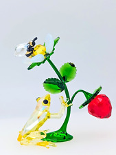 New 100% SWAROVSKI Crystal Idyllia Frog Bee and Strawberry Figurine Deco 5667599 picture