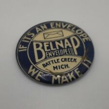 Vintage Belnap Envelope Co Tin Litho Button 1.5