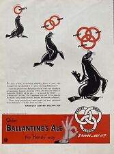 1939 Vtg Print Ad Ballantine's Ale Beer Retro Bar Man Cave Home Decor Gift picture