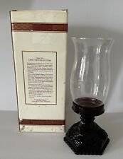 Avon 1876 Cape Cod Ruby Red Hurricane Candle Holder Lamp Set Original Box picture