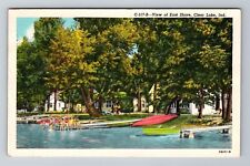 Clear Lake IN-Indiana, View Of East Shore, Antique, Vintage c1957 Postcard picture