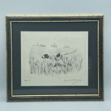 MARGUERITE KIRMSE PENCIL SIGNED ETCHING OF A POINTER DOG ON POINT TITLED HOLD IT picture