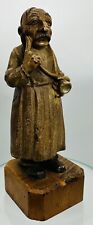 Vintage Doctor Physician with Stethoscope Statue Wooden Carved Figurine 5.1/2”H. picture
