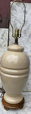 MASSIVE 32” Vintage MCM HAEGER Pottery Table Lamp WOOD BASE signed Urn Ceramic picture