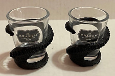 The KRAKEN Black Spiced Rum 2 Brand New Tentacle Wrapped Shot 1 oz glasses picture