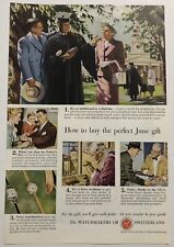 Vintage 1949 Original Print Advertisement Full Page - Watchmakers Of Switzerland picture