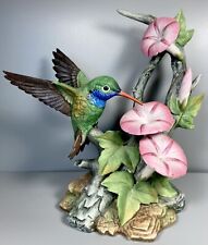 VTG Andrea by Sadek Hummingbird MorningGlories Statue #8459 Porcelain 89’ Japan picture