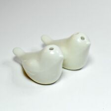 White Ceramic Love Birds Salt and Pepper Shakers picture