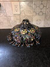 Stained Glass Lamp Shade Floral Tiffany Style inspired Stain Glass See Pics picture