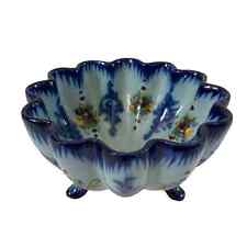 Vintage Vestal Alcobaca Portugal Blue Footed Bowl #564 picture