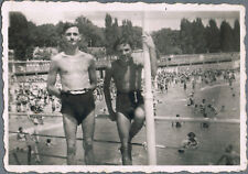 1950s Beefcake Bulge Shirtless Men Trunks Gay Interest Vintage Snapshot Photo picture