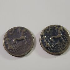 2 Vintage Julius Caesar Roman Republic Empire Coin Copy Tetradrachm Gela Sicily picture