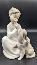 Vintage Lladro BOY WITH DOG  Porcelain figurine ~ 7.”  Retired picture