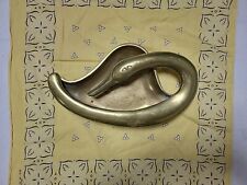 Vintage Mid Century Modern Brass swan dish bowel tray Made in korea picture