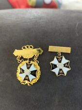 Lot 2 Pins Oddfellows Auxiliary P.L.P PALM Enamel Badge Delaware Collector picture