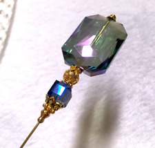 HATPIN with Stunning FACETED Borealis CRYSTALS on 8