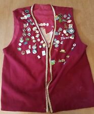 Vintage Fraternal Order of Eagles Vest 3523 Aerie with 70 Pins and Tacks picture