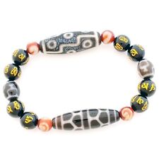 The SUPER Imperial Four Tibetan Agate Dzi Bead Feng Shui Stretch Wealth Bracelet picture