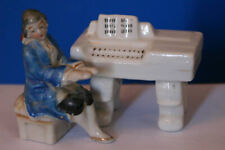 Occupied Japan Porcelain Victorian Sitting Man Playing Piano 2 piece Beethoven ? picture