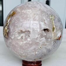 Natural Cherry Blossom Agate Sphere Quartz Crystal Ball Healing 1260G picture
