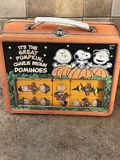 Peanuts It's The Great Pumpkin, Charlie Brown Dominoes Collector Tin Box & Game picture