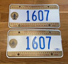 Set of TWO 1985 50th Presidential Inaugural Washington DC License Plates #1607 picture