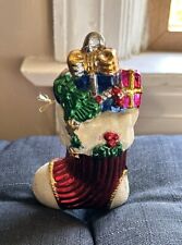  Christmas Stocking Glass Ornament Full of Presents 5