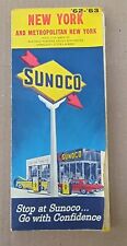 Vintage 1962-63 Sunoco New York State W/ Metropolitan New York Map picture