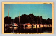 Vermilion OH-Ohio, Vermilion Lagoon, Wooden Boats, Vintage c1948 Postcard picture