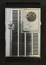 Vintage Philco T77-124 7-Transistor Radio w/ Leather Cover Case - Made in USA picture