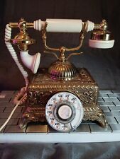 Rotary Phone Ornate Cameo Dial Victorian Bell Telephone Made In Japan Brass Mcm picture