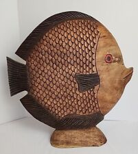 Ocean Fish Wood Carved Sculpture Tropical Hawaiian Tiki Bar 20