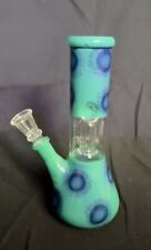Green/Blue 8 Inch Glass Water Bong With Bowl picture