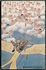 Postcard 1918 Early aircraft fantasy cloud children TP24-1070 picture