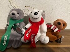 Coca Cola bean bag plush lot of 3 Polar Bear Seal Walrus Lot Beanie Toys Vintage picture