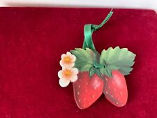Rare Hand Painted STRAWBERRIES Tie-on for Longaberger Baskets Signed  picture