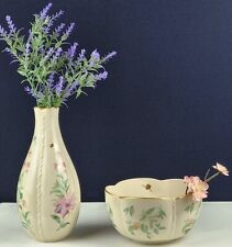 LENOX Morningside Cottage, Vase & Treat Bowl Set, Gold Trim-Flowers-Butterfly picture