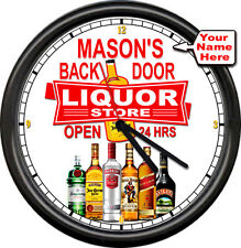 Personalized Your Name Liquor Store Bar Tavern Man Cave Alcohol Sign Wall Clock picture