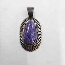 Vintage Native American Melvin Francis Sterling Silver Charoite Pendant. picture