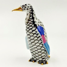 HEREND Penguin  Black Fishnet 15326 VHNM (List $585) picture