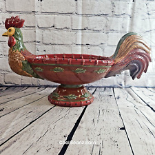 Department 56 Tuscan Glazed Ceramic Rooster Bowl Farmhouse Cottage Core 18.5