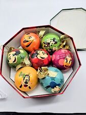 Disney Retired 2005 Mickey Mouse, Donald Duck Decoupage Christmas Tree Ornaments picture